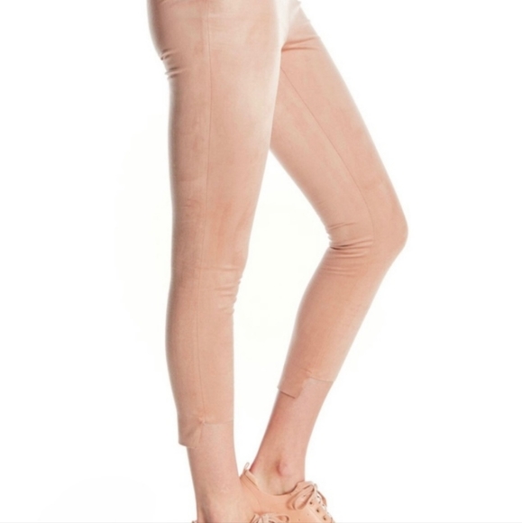 NWT Dusty Pink Vegan Microsuede Leggings - Picture 2 of 15